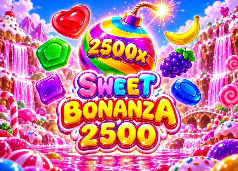 Sweet Bonanza 2500 için parlayan şeker ve çarpanlar